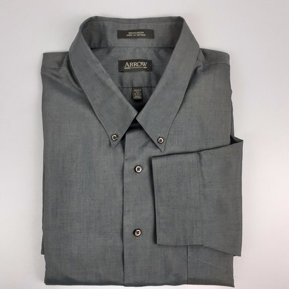 Arrow Mens Dress Shirt Lot of 2 Size XXL Neck 18-18 1/2 - Picture 5 of 9